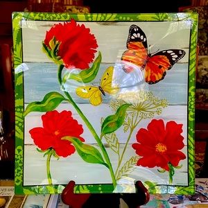 Gorgeous glass butterfly platter.